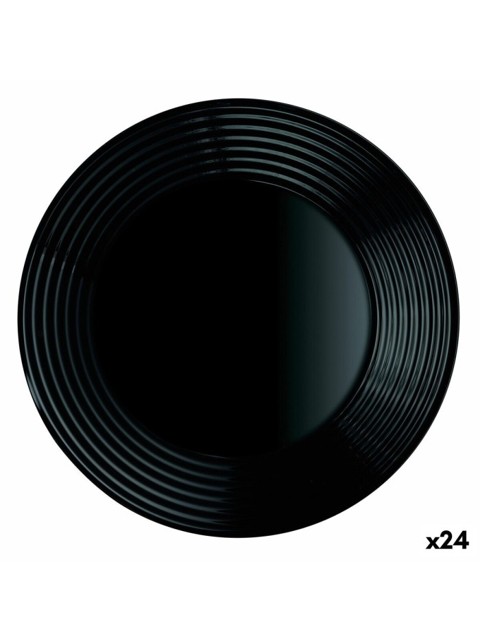 Assiette creuse Luminarc Harena Noir verre (Ø 23,5 cm) (24 Unités)