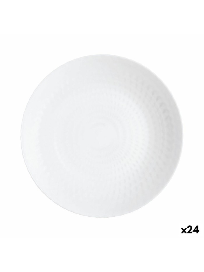 Plato Hondo Luminarc Pampille Blanco Vidrio (20 cm) (24 Unidades)