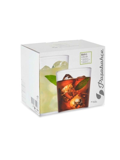 Set de Vasos Bistro Transparente Vidrio (380 ml) (2 Unidades) (510 ml)