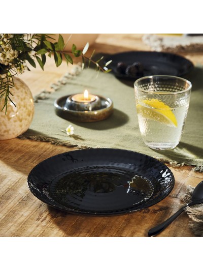 Plato de Postre Luminarc Pampille Negro Vidrio (19 cm) (24 Unidades)