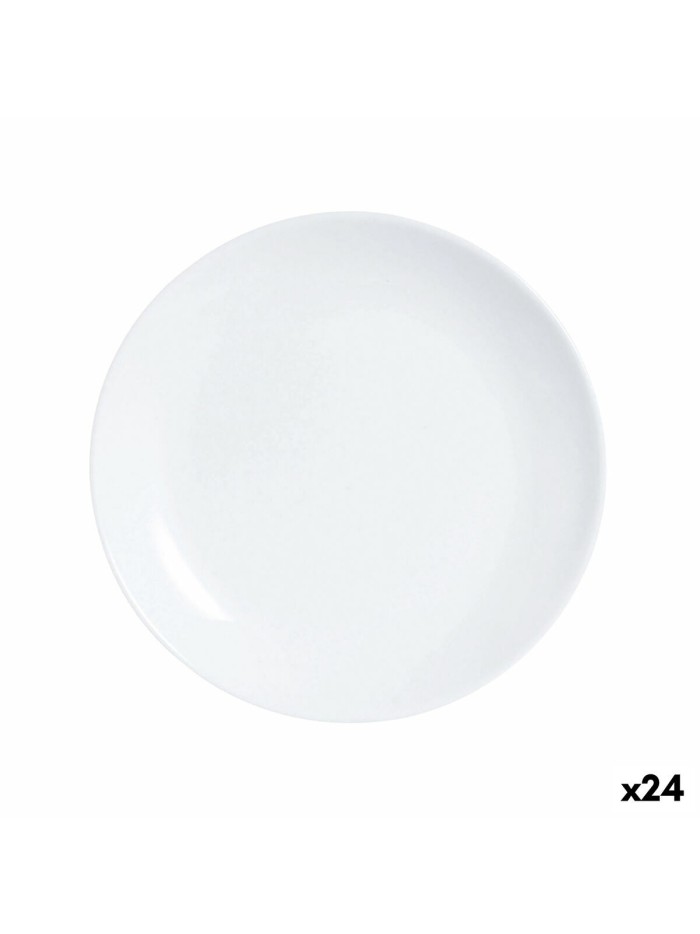 Assiette à dessert Luminarc Diwali Blanc verre 19 cm (24 Unités)