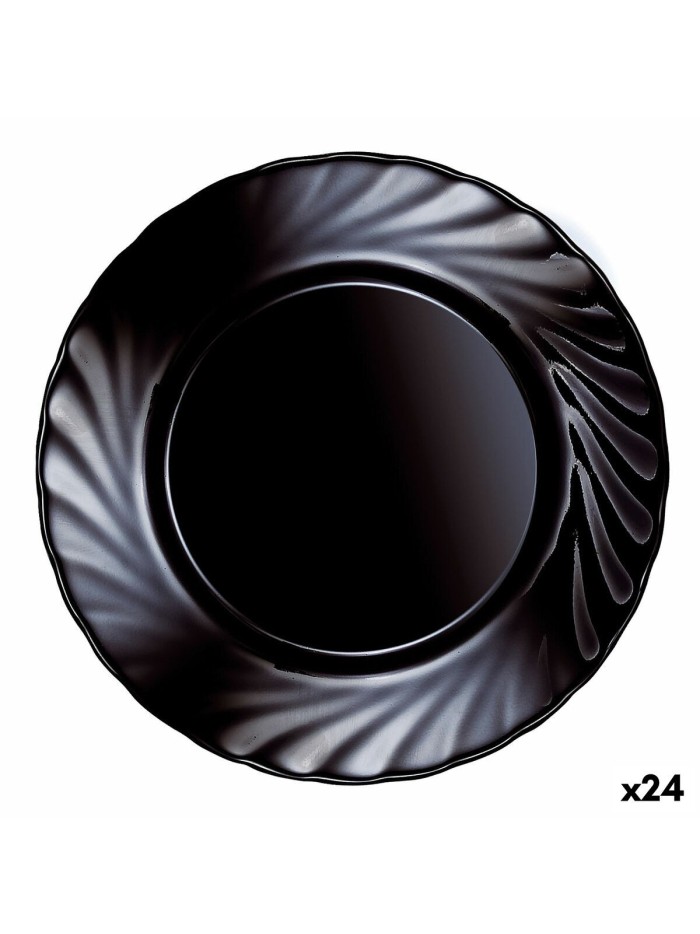Plato de Postre Luminarc Trianon Negro Vidrio (Ø 19,5 cm) (24 Unidades)