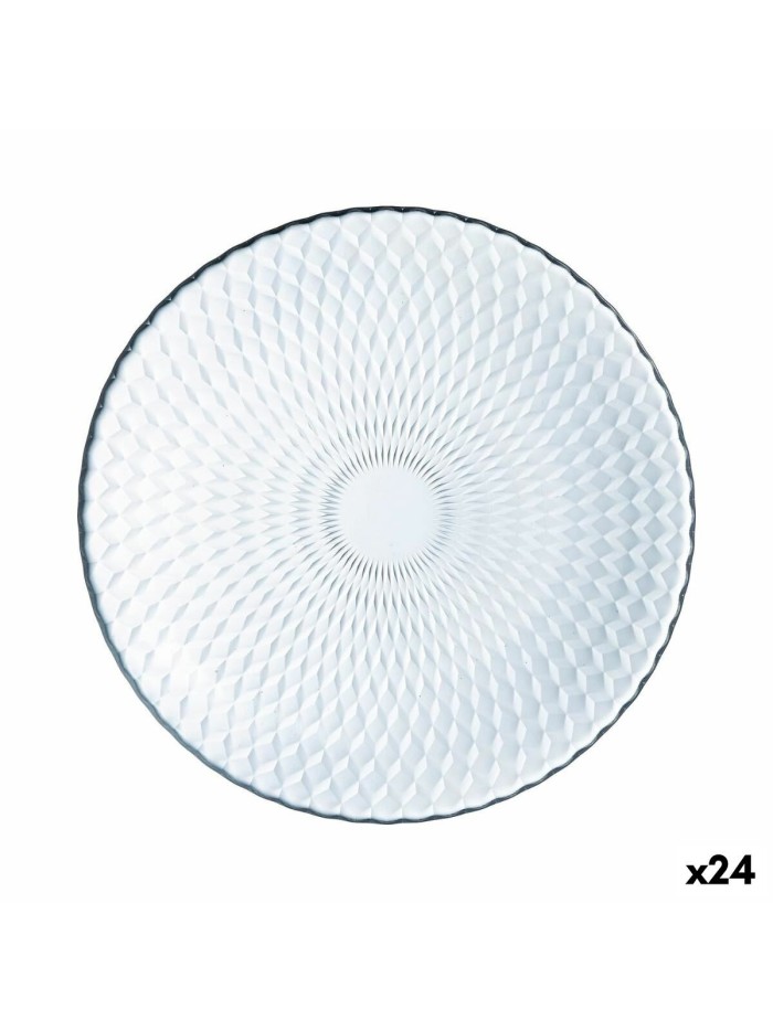 Plato Llano Luminarc Pampille Transparente Vidrio (25 cm) (24 Unidades)