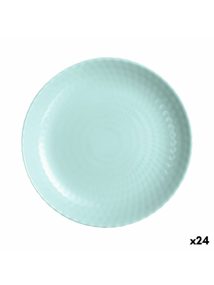Flat plate Luminarc Pampille Turquoise Glass (25 cm) (24 Units)