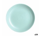 Flat plate Luminarc Pampille Turquoise Glass (25 cm) (24 Units)
