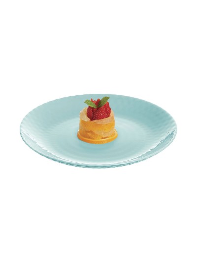 Flat plate Luminarc Pampille Turquoise Glass (25 cm) (24 Units)