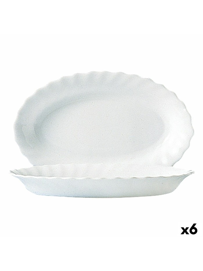 Serving Platter Luminarc Trianon White Glass (Ø 35 cm) (6 Units)