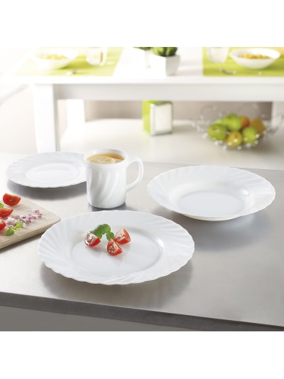 Plat à Gratin Luminarc Trianon Blanc verre (Ø 35 cm) (6 Unités)