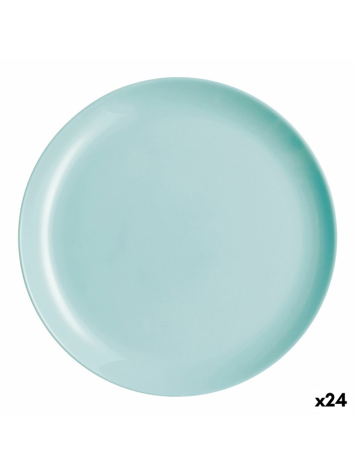 Plato Llano Luminarc Diwali Turquesa Vidrio (25 cm) (24 Unidades)