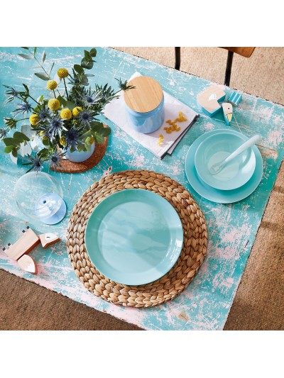 Plato Llano Luminarc Diwali Turquesa Vidrio (25 cm) (24 Unidades)