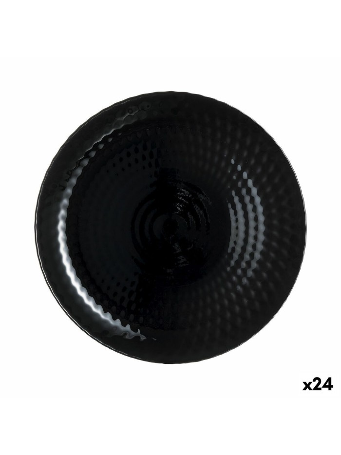 Assiette plate Luminarc Pampille Noir verre (25 cm) (24 Unités)