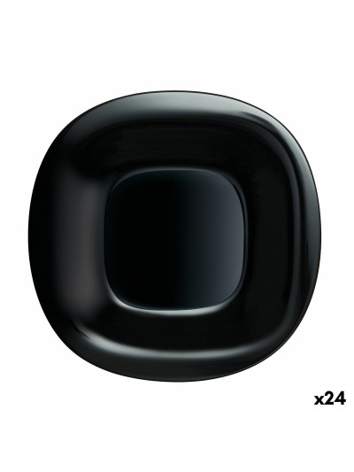 Plato Llano Luminarc Carine Negro Vidrio (Ø 26 cm) (24 Unidades)