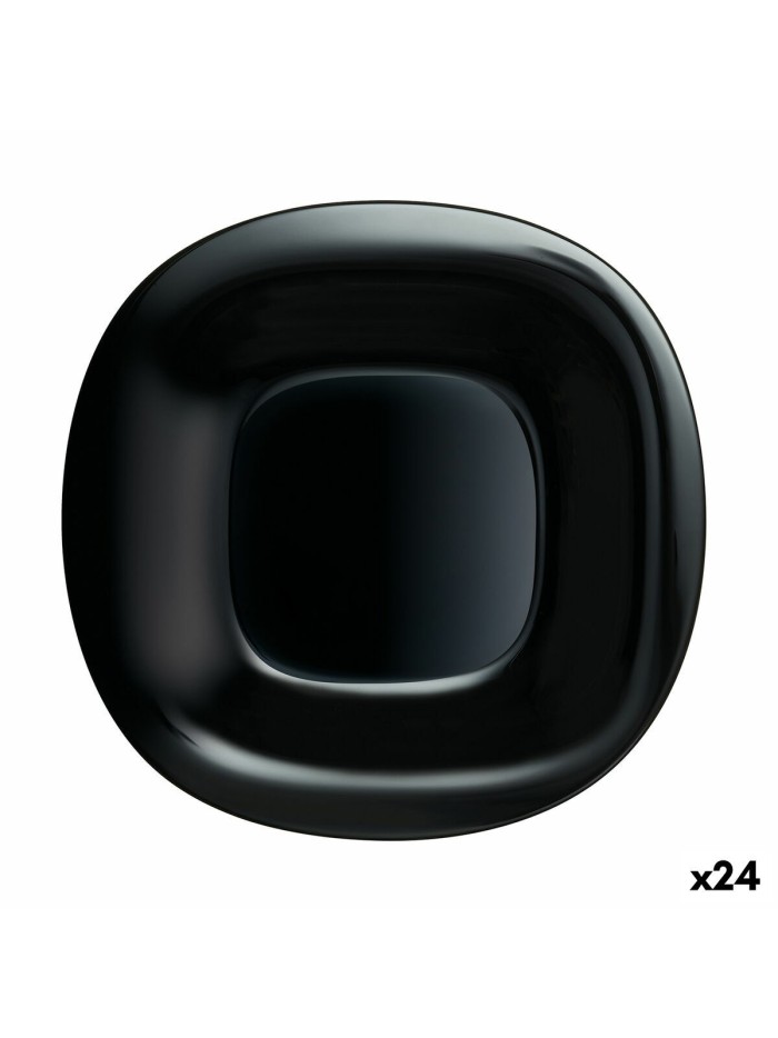 Flat plate Luminarc Carine Black Glass (Ø 26 cm) (24 Units)