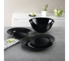 Plato Llano Luminarc Trianon Negro Vidrio (Ø 24,5 cm) (24 Unidades)