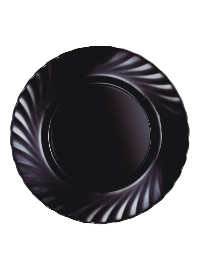 Plato Llano Luminarc Trianon Negro Vidrio (Ø 24,5 cm) (24 Unidades)