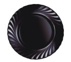 Plato Llano Luminarc Trianon Negro Vidrio (Ø 24,5 cm) (24 Unidades)