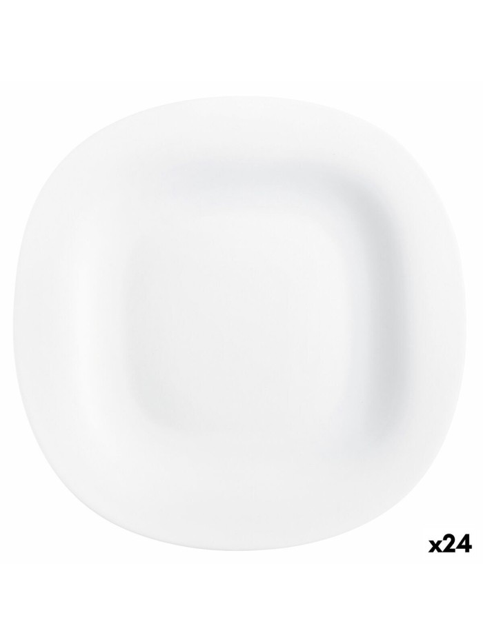 Flat plate Luminarc Carine White Glass (Ø 26 cm) (24 Units)