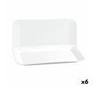 Fuente de Cocina Quid Basic Rectangular Cerámica Blanco (35,8 x 21 cm) (6 Unidades)