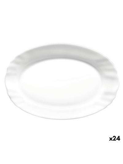 Serving Platter Bormioli Rocco Ebro Oval White Glass (22 cm) (24 Units)