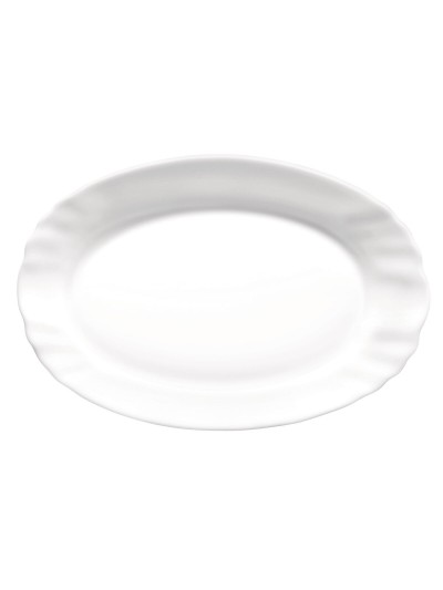 Fuente de Cocina Bormioli Rocco Ebro Ovalado Blanco Vidrio (22 cm) (24 Unidades)