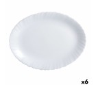 Serving Platter Luminarc Feston Oval White Glass (Ø 33 cm) (6 Units)