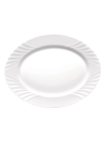 Fuente de Cocina Bormioli Rocco Ebro Ovalado Blanco Vidrio (36 cm) (12 Unidades)