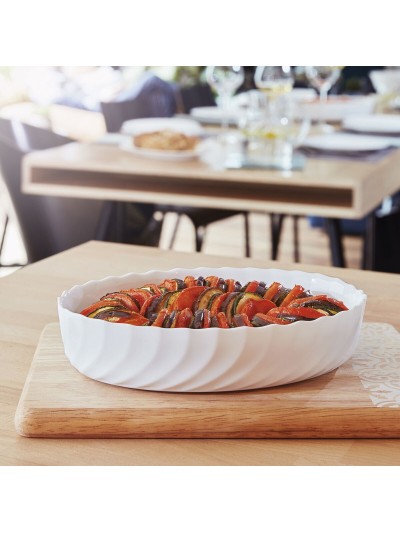 Serving Platter Luminarc Trianon Oval White Glass (22 x 16 cm) (8 Units)