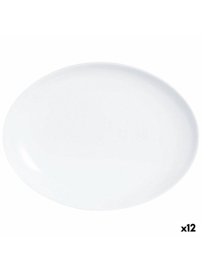 Serving Platter Luminarc Diwali Oval White Glass (33 x 25 cm) (12 Units)