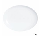 Fuente de Cocina Luminarc Diwali Ovalado Blanco Vidrio (33 x 25 cm) (12 Unidades)