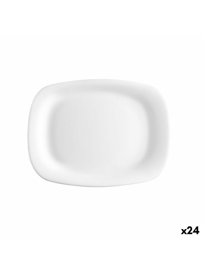 Serving Platter Bormioli Rocco Parma Rectangular White Glass (18 x 21 cm) (24 Units)