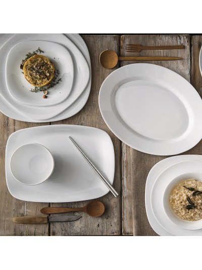 Serving Platter Bormioli Rocco Parma Rectangular White Glass (18 x 21 cm) (24 Units)