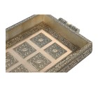 Tray DKD Home Decor Champagne Wood Metal 36 x 22 x 4 cm