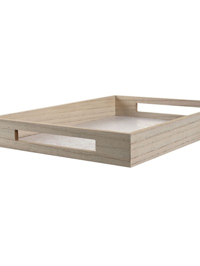 Bandeja de Aperitivos DKD Home Decor Azul Rosa Amarillo 3 Piezas Madera MDF 40 x 30 x 5 cm Shabby Chic