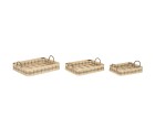 Jeux de plateaux DKD Home Decor Marron Clair Bambou 54 x 43 x 9 cm (3 Unités) (2 Unités)