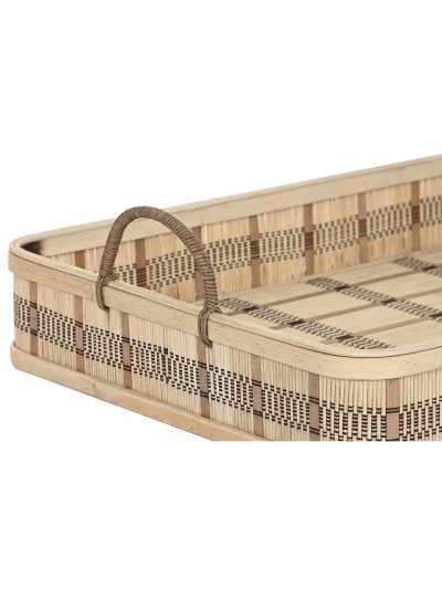 Jeux de plateaux DKD Home Decor Marron Clair Bambou 54 x 43 x 9 cm (3 Unités) (2 Unités)