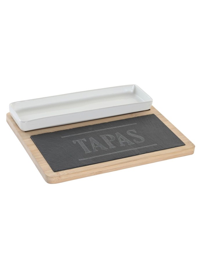 Appetizer Set DKD Home Decor 24 x 7 x 2,5 cm Natural Black Board
