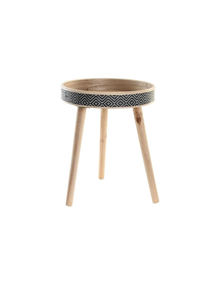 Plateau DKD Home Decor Noir Naturel Bois 41 x 41 x 50 cm