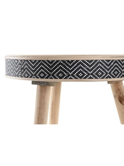 Tray DKD Home Decor Black Natural Wood 41 x 41 x 50 cm