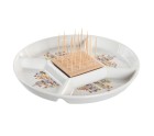 Appetizer Set DKD Home Decor 23,5 x 23,5 x 7 cm Natural Red Multicolour Stoneware Cottage Houses