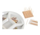 Appetizer Set DKD Home Decor 23,5 x 23,5 x 7 cm Natural Red Multicolour Stoneware Cottage Houses
