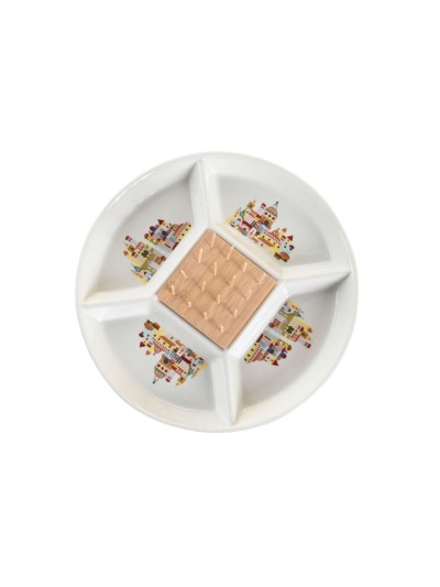 Appetizer Set DKD Home Decor 23,5 x 23,5 x 7 cm Natural Red Multicolour Stoneware Cottage Houses