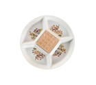 Appetizer Set DKD Home Decor 23,5 x 23,5 x 7 cm Natural Red Multicolour Stoneware Cottage Houses