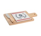 Appetizer Set DKD Home Decor 21,5 x 11,8 x 1,5 cm Natural Red Blue White Stoneware Mediterranean Houses