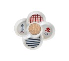 Set de Aperitivo DKD Home Decor Rojo Azul Blanco Gres 22 x 22 x 7 cm Mediterráneo Casas