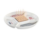 Appetizer Set DKD Home Decor 23,5 x 23,5 x 7 cm Red Blue White Stoneware Mediterranean Houses