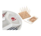 Set de Aperitivo DKD Home Decor 23,5 x 23,5 x 7 cm Rojo Azul Blanco Gres Mediterráneo Casas