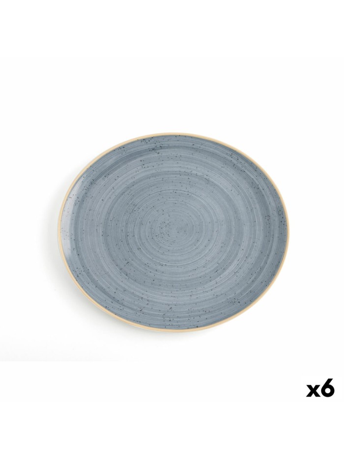 Plato Llano Ariane Terra Azul Cerámica 30 x 27 cm (6 Unidades)