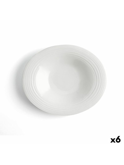Plato Hondo Ariane A'bordo Cerámica Blanco (Ø 29 cm) (6 Unidades)