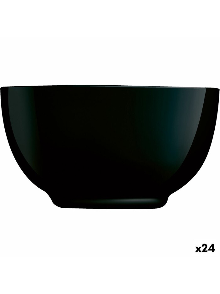 Bol Luminarc Diwali Noir Noir verre Verre trempé 14,5 cm (24 Unités)