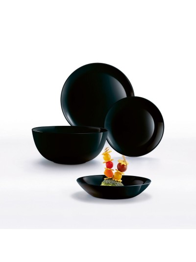 Bowl Luminarc Diwali Noir Black Glass Tempered glass 14,5 cm (24 Units)